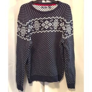 Izod Mens Christmas Sweater Size XL Nordic Fair Isle Knit Grandpa Preppy 17194x‎